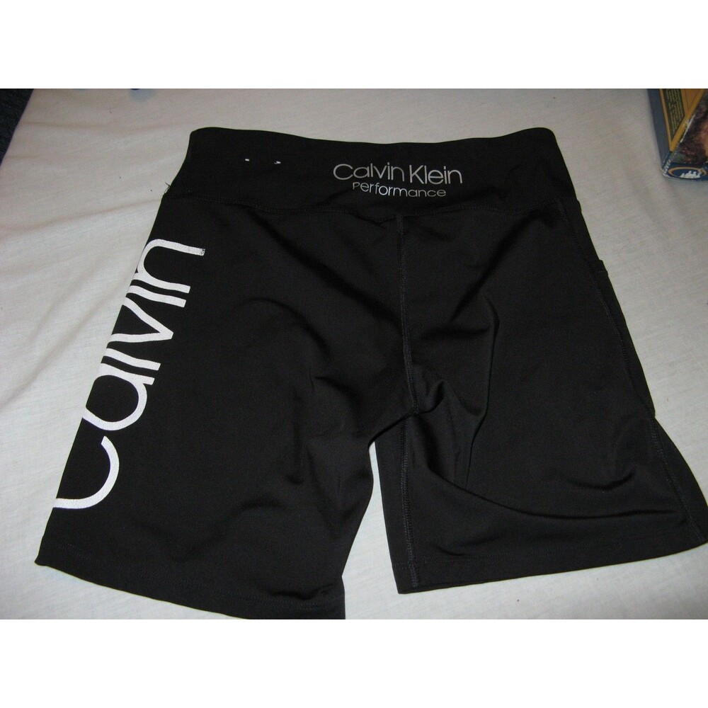 Womens Calvin Klein Performance Black Compression Bike Athletic Shirts Size L